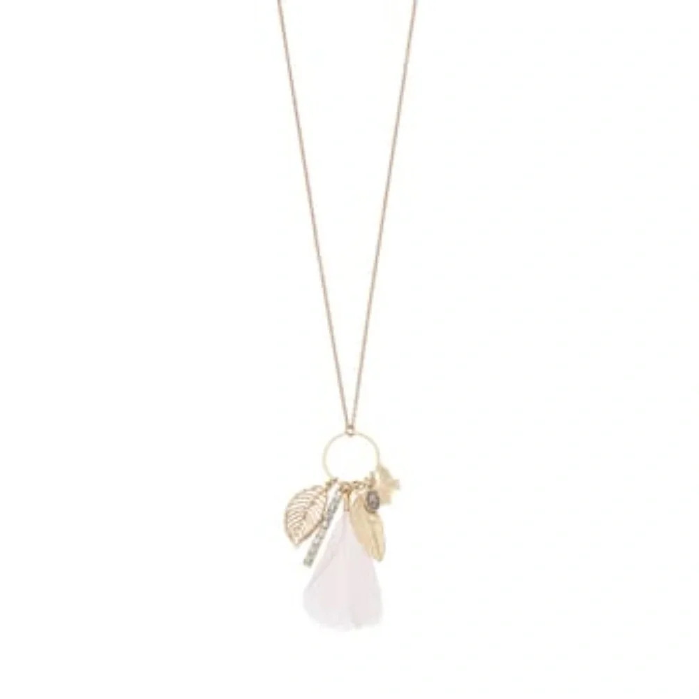 🆕 Mudd® Leaf Charm Tassel Pendant Necklace